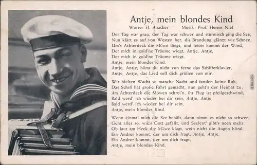 Ansichtskarte  Soldatenlieder Karten Militär - Matrose 1940