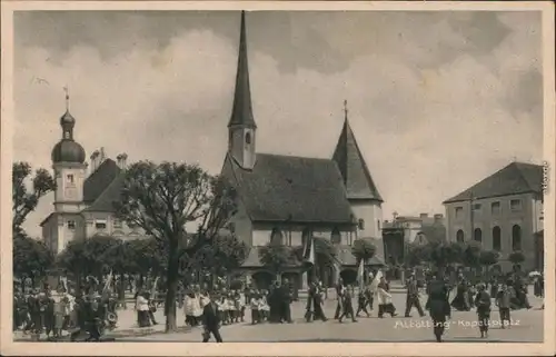 Ansichtskarte Altötting Kapellenplatz mit Prozession und Gnadenkapelle 1940