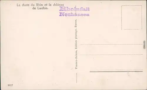 Ansichtskarte Laufen-Uhwiesen Schloss Laufen mit Rheinfall 1930