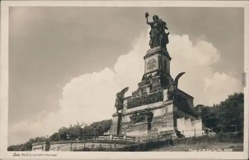 Ansichtskarte Rüdesheim (Rhein) National-Denkmal / Niederwalddenkmal 1955