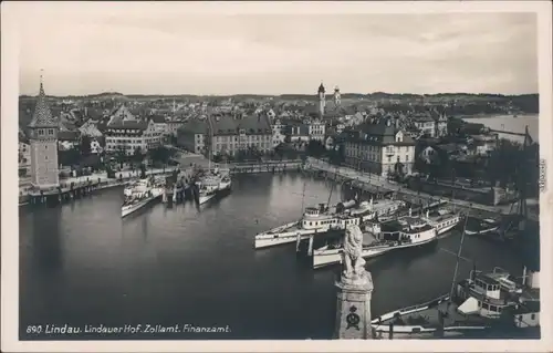 Ansichtskarte Lindau (Bodensee) Lindauer Hof, Zollamt, Finanzamt 1960