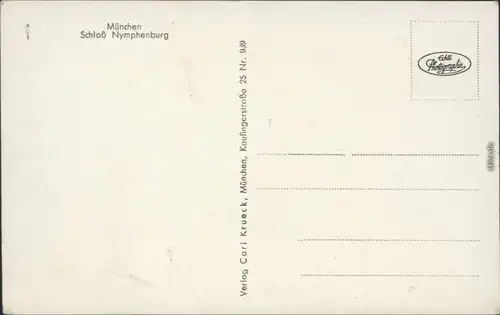 Ansichtskarte München Schloss Nymphenburg 1930