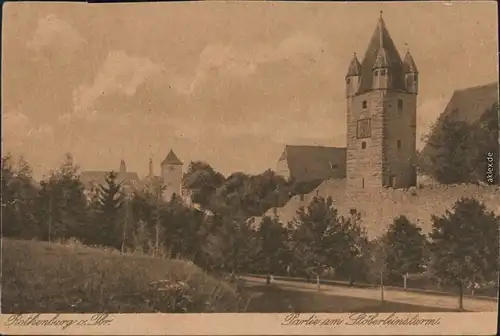 Ansichtskarte Rothenburg ob der Tauber Stöberleinsturm - Straße 1928 