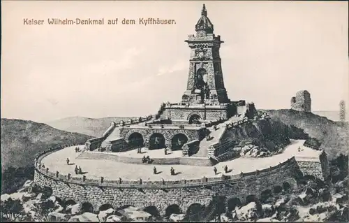 Kelbra (Kyffhäuser) Gesamtblick - Kaiser Wilhelm-Denkmal Kyffhäuser 1909 