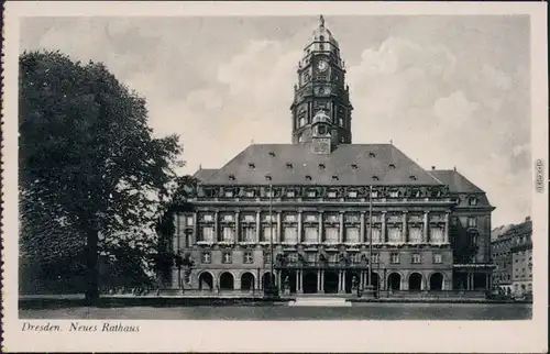 Ansichtskarte Innere Altstadt-Dresden Straße Neues Rathaus 1939 