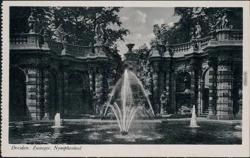 Ansichtskarte Innere Altstadt-Dresden Zwinger Nymphenbad - Fontaine 1939 