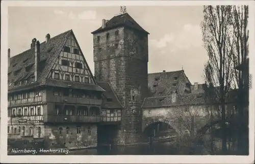 Ansichtskarte Nürnberg Partie am Henkersteg 1929 