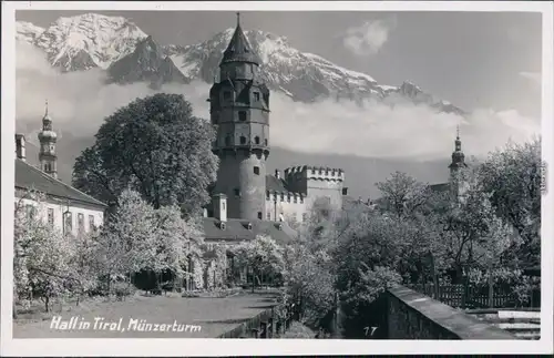 Ansichtskarte Hall in Tirol Solbad Hall Stadt und Münzerturm 1932 