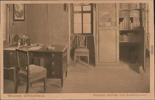 Ansichtskarte Weimar Schillerhaus - Arbeits- und Sterbezimmer 1926 