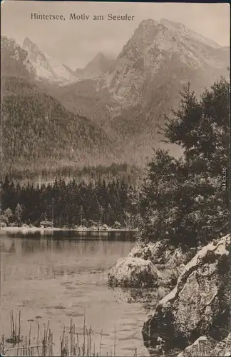 Ansichtskarte Ramsau (Wimbachtal) Hintersee, Motiv am Seeufer 1912 