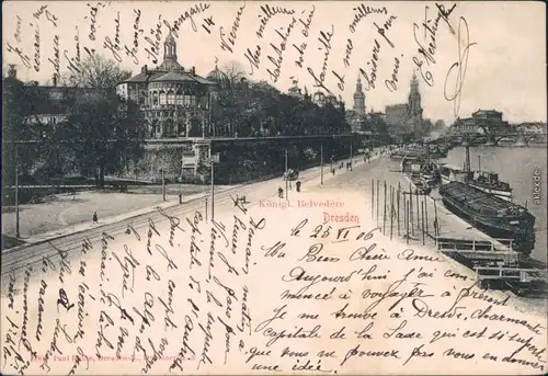 Ansichtskarte Dresden Königliches Belvedere - Dampfer 1906 