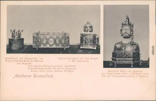 Ansichtskarte Aachen Domschatz - mit Beschreibung 2 Bild 1912 