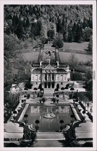 Ansichtskarte Linderhof-Ettal Blick auf Schloss Linderhof 1934 