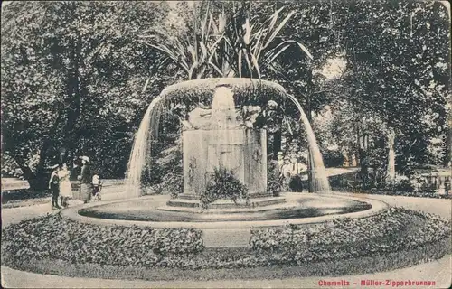 Ansichtskarte Chemnitz Karl-Marx-Stadt Müller-Zipperbrunnen 1913 