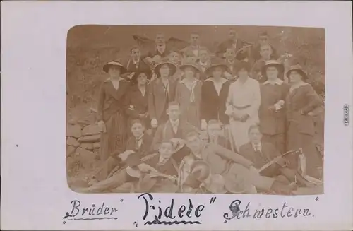 Ansichtskarte  Brüder - Fidele Schwestern F.B. Rambach 1915 