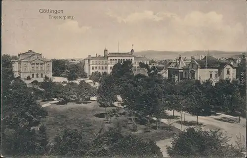 Ansichtskarte Göttingen Partie am Theaterplatz 1916 