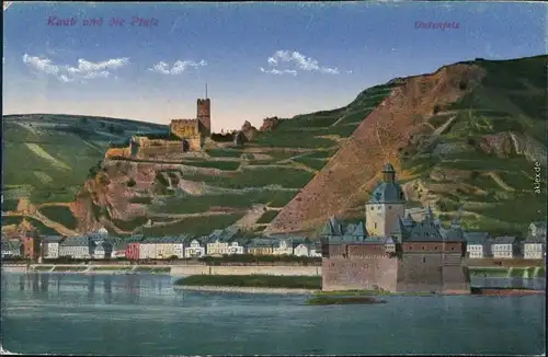 Ansichtskarte Kaub Burg Gutenfels 1916