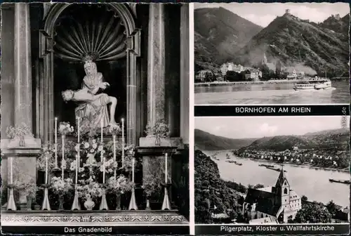 Ansichtskarte Bornhofen-Kamp-Bornhofen 3 Bild: Stadt und Gnadenbild 1957 