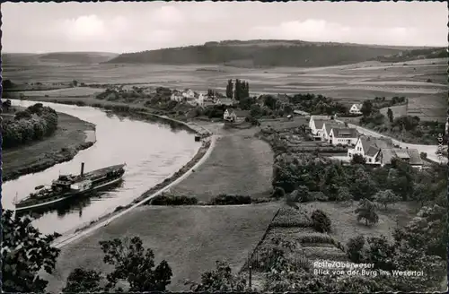 Heinsen-Bodenwerder-Polle Panorama-Ansicht - Blick von Burg ins Wesertal 1965