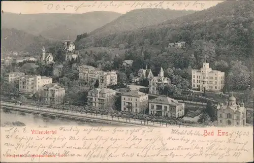 Ansichtskarte Bad Ems Villenviertel 1903