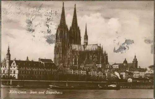 Ansichtskarte Köln Kölner Dom und Stapelhaus 1930