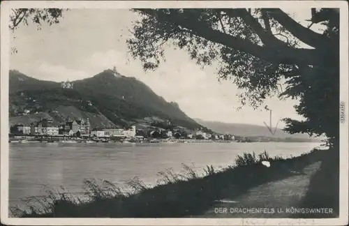 Ansichtskarte Königswinter Panorama mit Drachenfels 1939