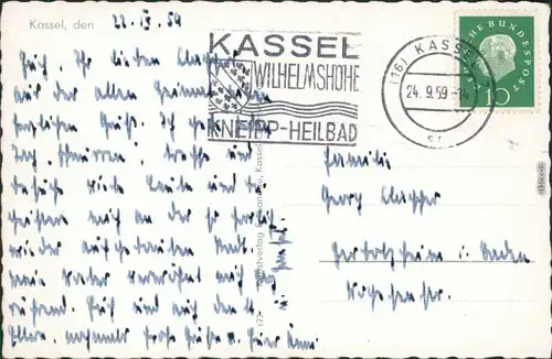 Kassel Cassel Rathaus, Friedrichsplatz, Treppenstraße, Tempel, Stadthalle 1954