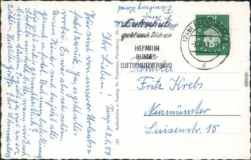 Ansichtskarte Glücksburg (Ostsee) Lyksborg Schloss Glücksburg 1959