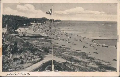Ansichtskarte Grömitz (Holstein) Weg zum Strand - Strandpartie 1941 