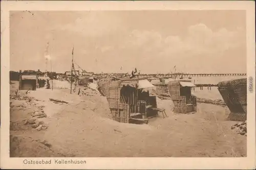 Ansichtskarte Kellenhusen (Ostsee) Strandpartie - Strandkörbe 1922 