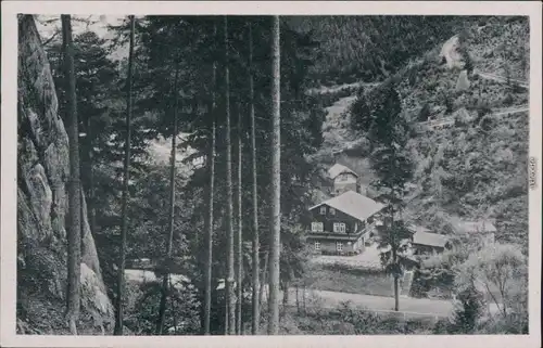 Ansichtskarte Schwarzburg Blick auf das Schweizerhaus 1937 