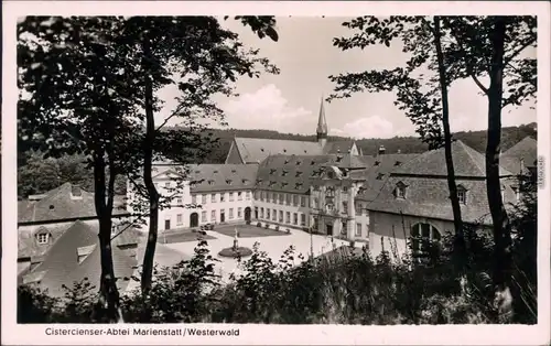 Ansichtskarte Hachenburg Blick auf die Cistercienser Abtei Marienstatt 1953 