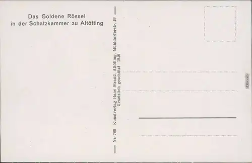 Ansichtskarte Altötting Das Goldene Rössel - Schatzkammer 1932 