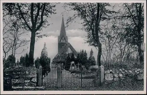 Ansichtskarte Eggebek Kirche und Friedhof b Flensburg Schleswig 1932