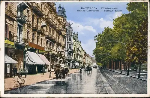 Ansichtskarte Wiesbaden Geschäfte - Wilhelmstraße g1922