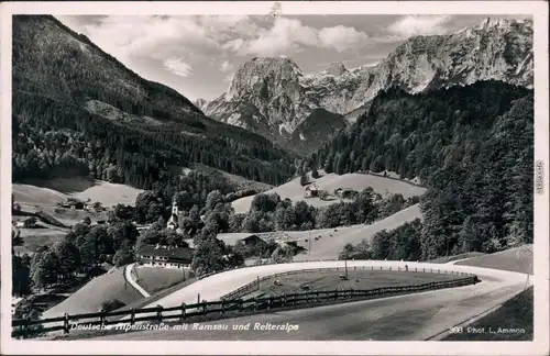 Ramsau (Wimbachtal) Deutsche Alpenstraße mit Ramsau und Reiteralpe 1932 