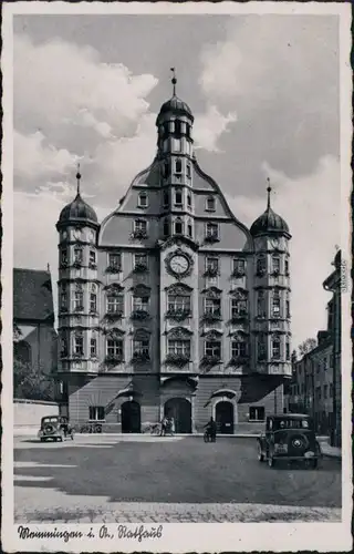 Ansichtskarte Memmingen Partie am Rathaus - Platz und Autos 1941 