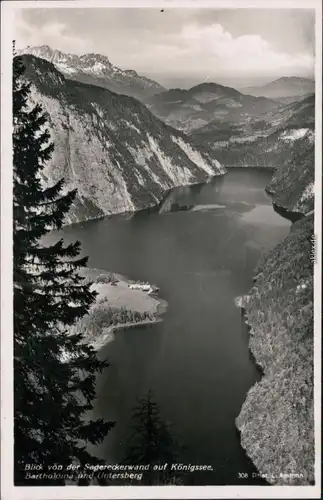 Schönau am Königssee Blick von der Sagereckerwand auf Königssee 1932 