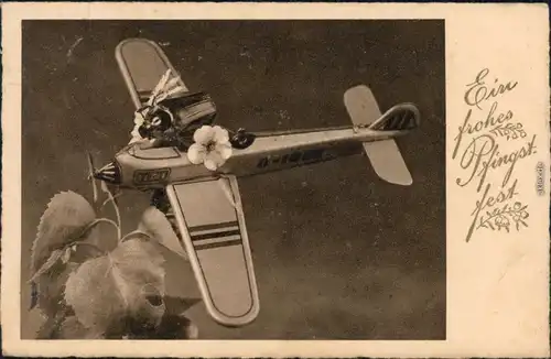 Ansichtskarte  Pfingstkäfer im Flugzeug - Pfingsten 1938 
