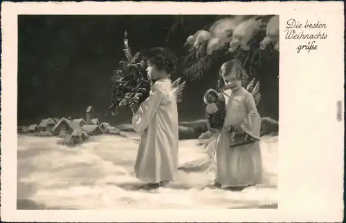 Ansichtskarte  Die besten Weihnachhtsgrüße - Kinder als Engel 1941 