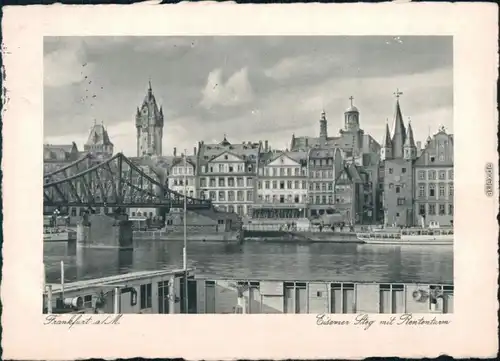 Ansichtskarte Frankfurt am Main Im der Flußbadeanstalt - Eiserner Steg 1932 