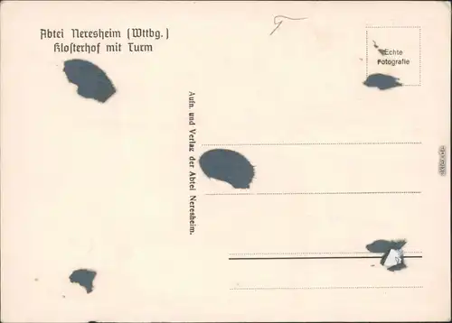 Ansichtskarte Neresheim Klosterhof - Abtei 1940 