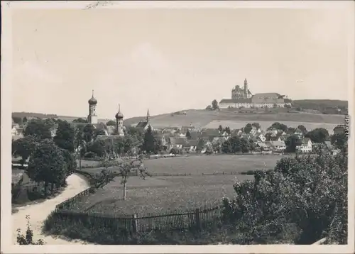 Ansichtskarte Neresheim Straßenpartie - Stadt - Abtei Neresheim 1934 