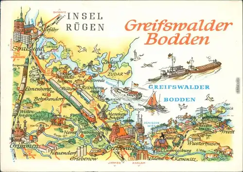 Ansichtskarte Allgemein Mecklenburg Vorpommern Insel Rügen - Landkarte g1978