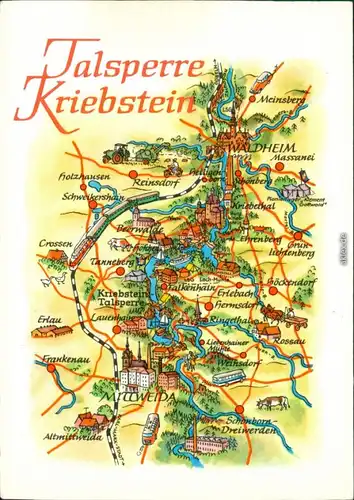 Lauenhain-Mittweida Landkarte: Kriebstein Zschopautalsperre 1986