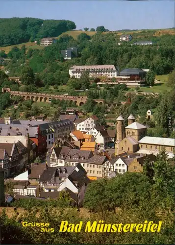 Ansichtskarte Münstereifel Stiftskirche, Brücke, Kneipp-Heilbad 1985