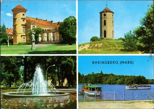 Rheinsberg  Schloss  Leuchtturm Springbrunnen  Rheinsberger See g1973