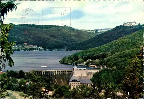 Ansichtskarte Asel-Vöhl Edertalsperre, Edersee, Schloß Waldeck 1972