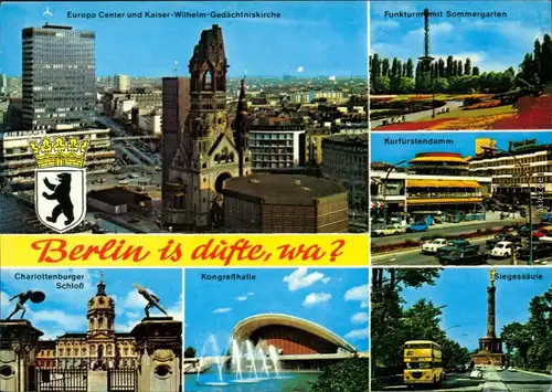 Berlin Europa-Center, Gedächtniskirche, Charlottenburger  Siegessäule 1983