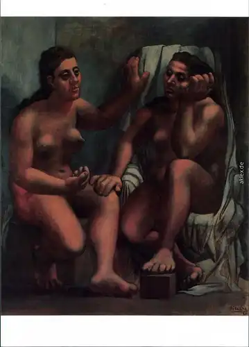  Künstlerkarte: Gemälde v. P. Picasso - "Zwei sitzende Frauen" 1935